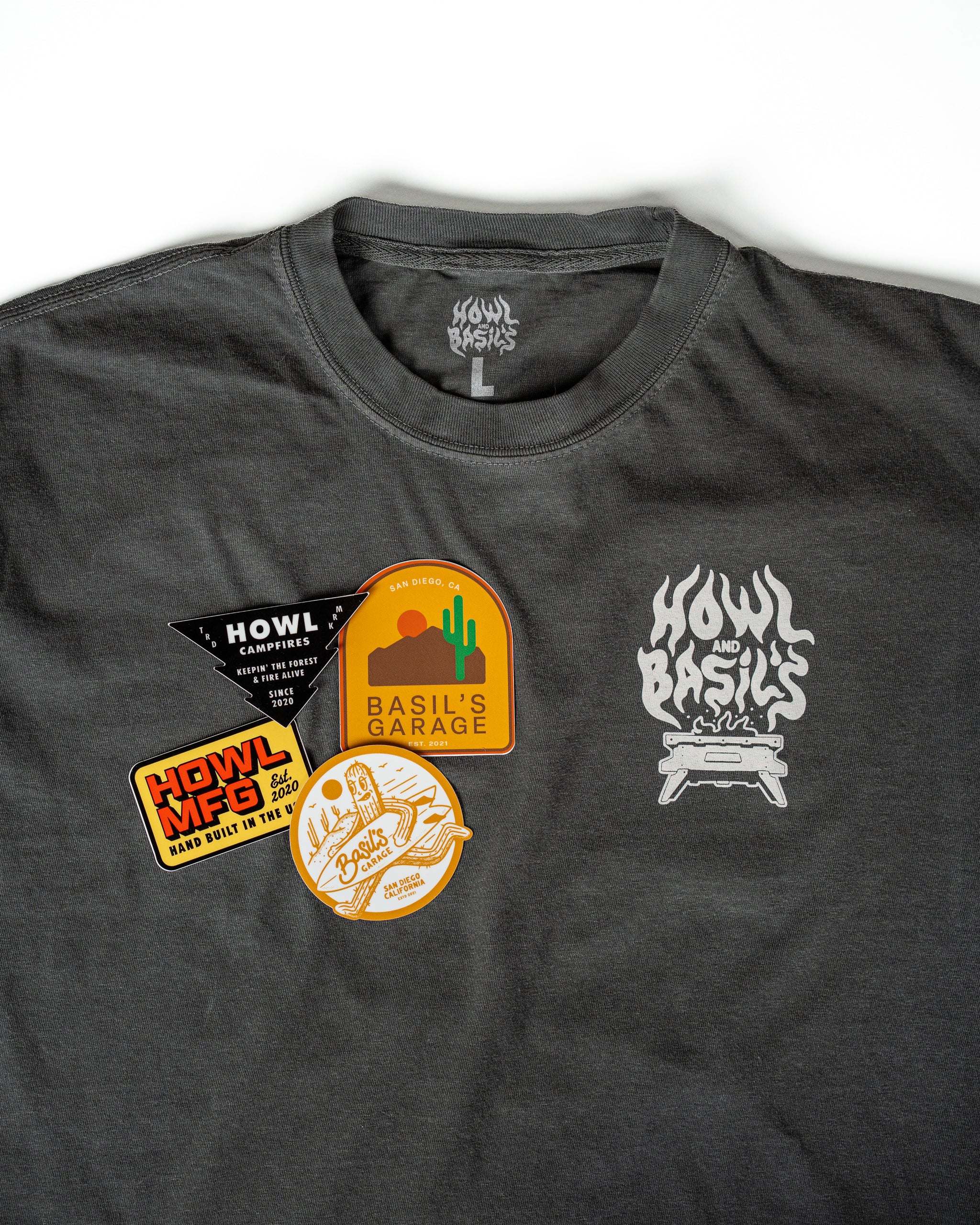 BasilxHOWL Shirt + Sticker Bundle