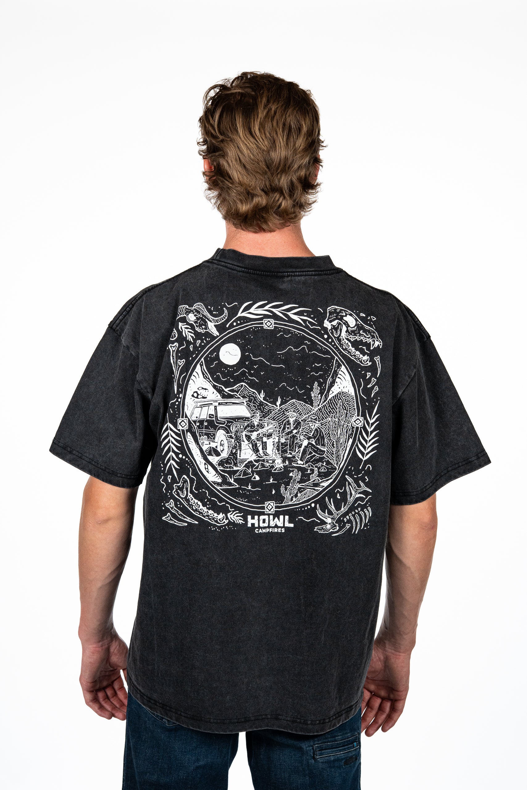 Skeleton Cowboys Heavyweight Tee — Vintage Black