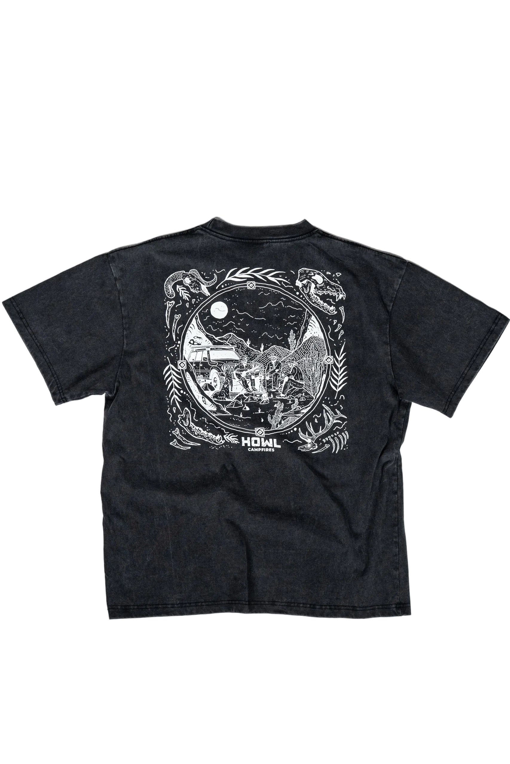 Skeleton Cowboys Heavyweight Tee — Vintage Black