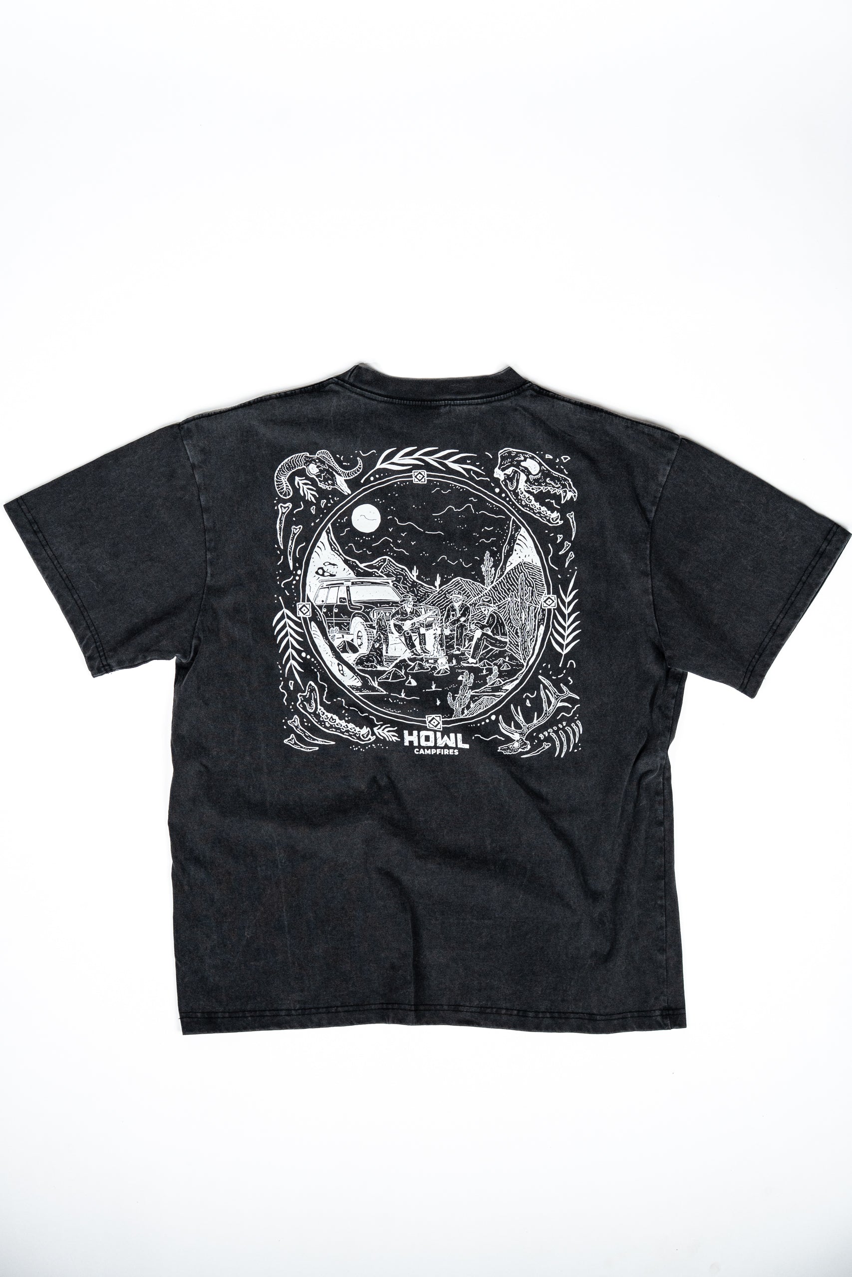 Skeleton Cowboys Heavyweight Tee — Vintage Black