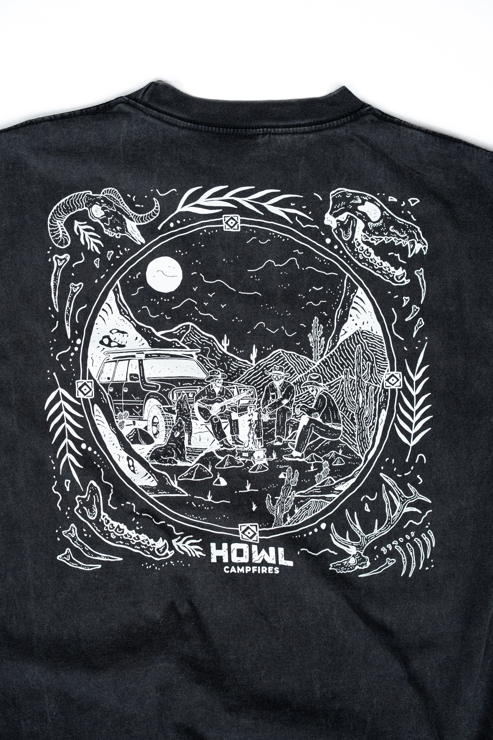 Skeleton Cowboys Heavyweight Tee — Vintage Black