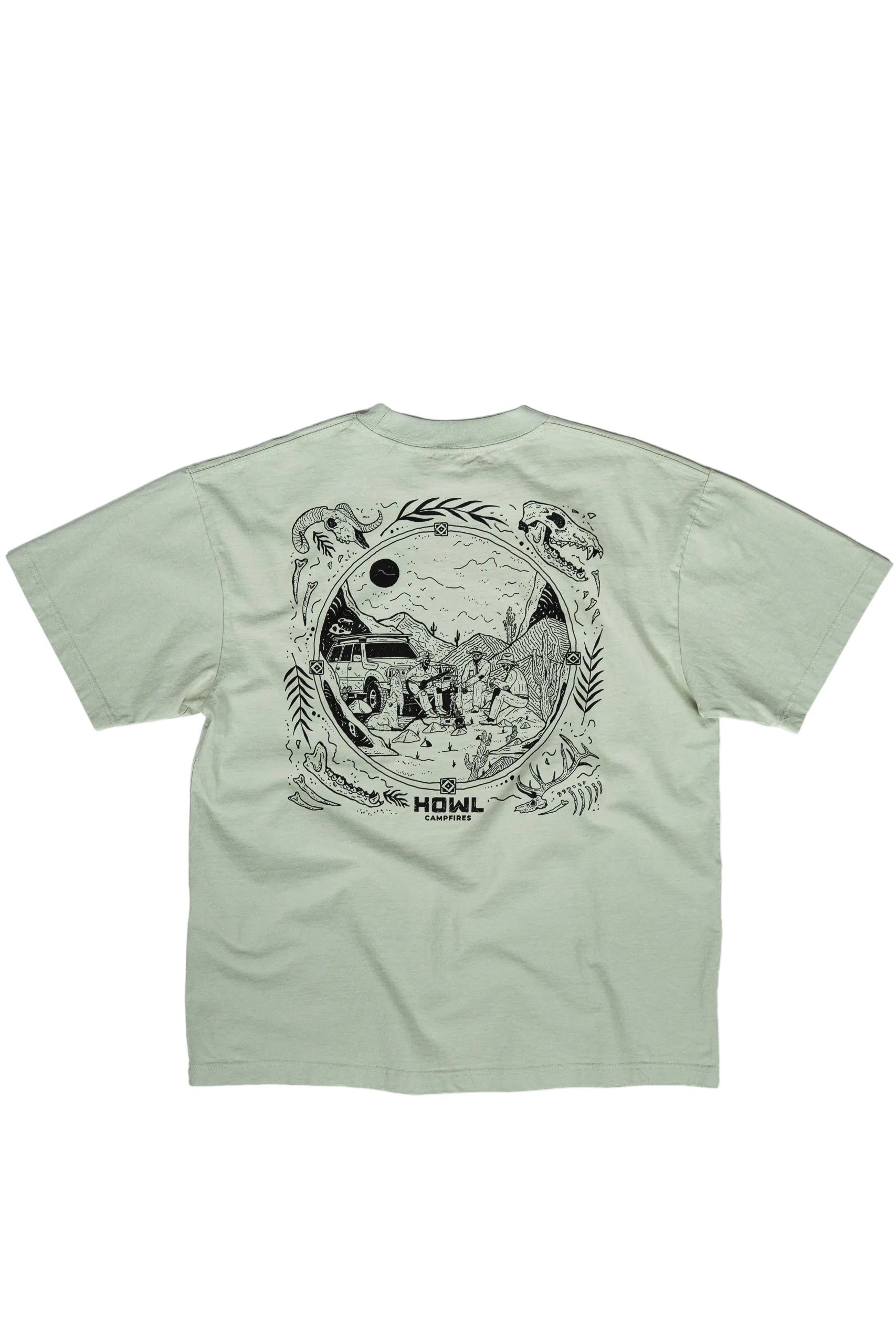 Skeleton Cowboys Heavyweight Tee - Sage